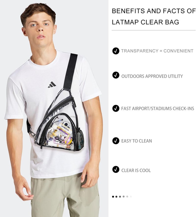LATMAP 7L Sling Bag For Women Men Backpack Fanny Pack Crossbody Chest Travel Shoulder Belt Bags Purse Handbag PU Leather - Image 2